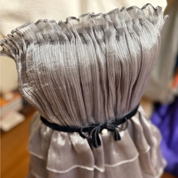 City Studio Metallic Gray Dress - Picture 3 of 5